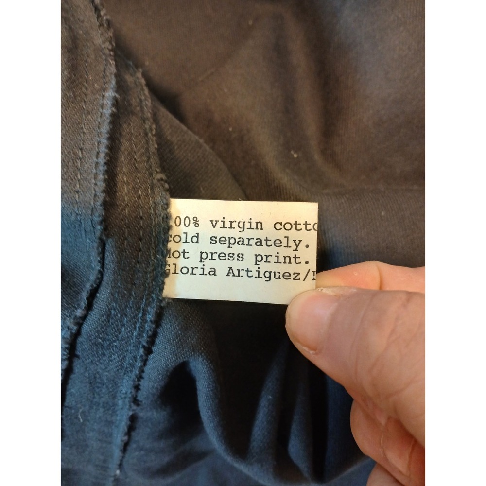 Vintage Hand Painted Art To Wear Black Cotton Jacket Toggle Gloria Artiguez D143 - Picture 3 of 10
